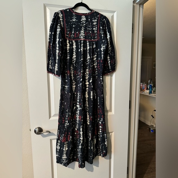 NEW BA&SH Isolde Dress Black Red Tie Dye Maxi Print Size 0 (Retail $420) NWOT - Picture 5 of 9